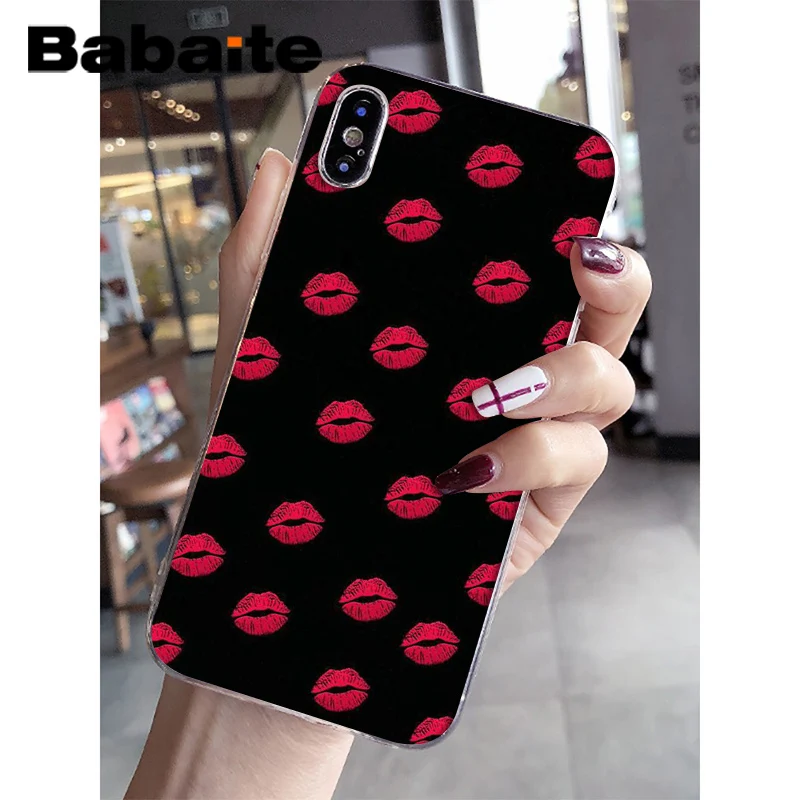 Babaite девчачьи розовые губы Модный Новый чехол для телефона iPhone 7 8 plus 6 6plus 6splus X Xs Xr