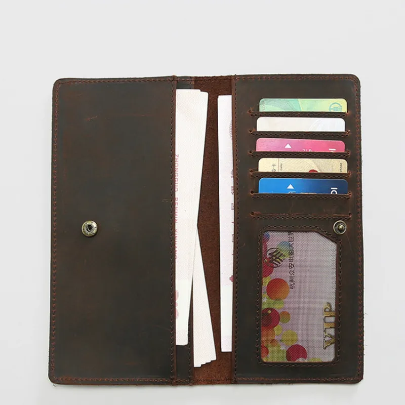 2018 Роскошные двухслойные женские и мужские кошельки из натуральной кожи деловые