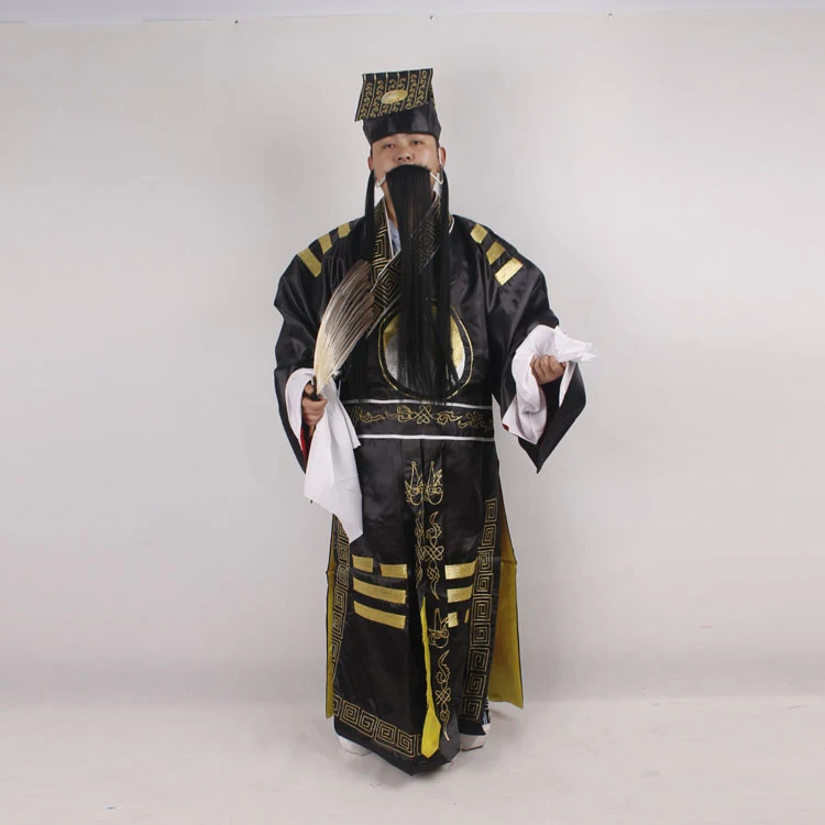 Chinese Operas Robe + Hat Peking Opera costumes Three Kingdoms Periods Zhu Geliang Bagua Tai Chi Wudang Daoist Drama Outfit