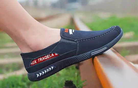 2019Men's Casual Canvas Shoes Flats Breathable No-slip Slip-on Loafers Fashion All-match Sneakers Comfortable Peas | Обувь