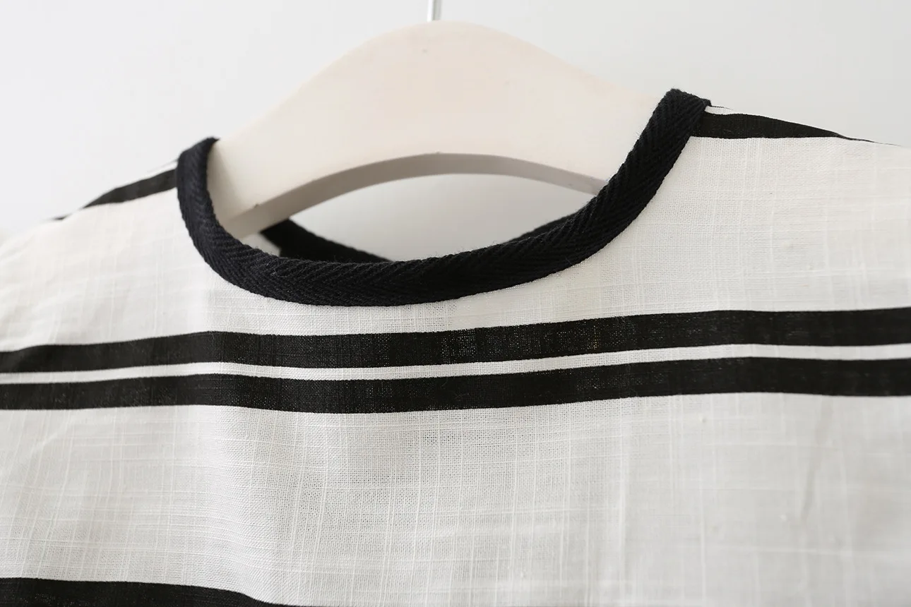 Летняя блузка для девочек детские хлопковые топы с расклешенными рукавами