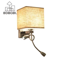BDBQBL Modern Wall Lights LED Reading Lamp Wall Lamp Hostel Bed Night Lamp Tubing Rocker Light Fabric Sconce Bathroom Fixtures