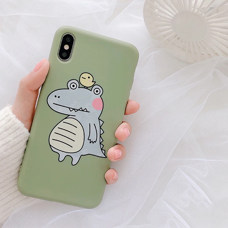 Glam чехол для телефона с милым рисунком крокодила iPhone XS Max XR X 8plus 8 7plus 7 6 S/6 Plus мягкий