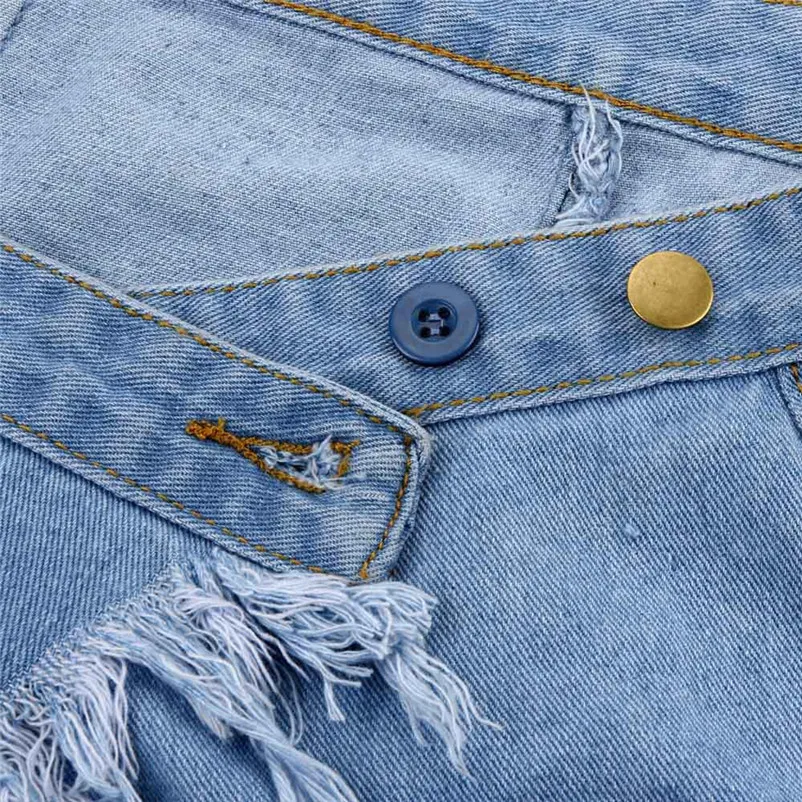 Женская Повседневная мини юбка синяя джинсовая с высокой талией и карманами