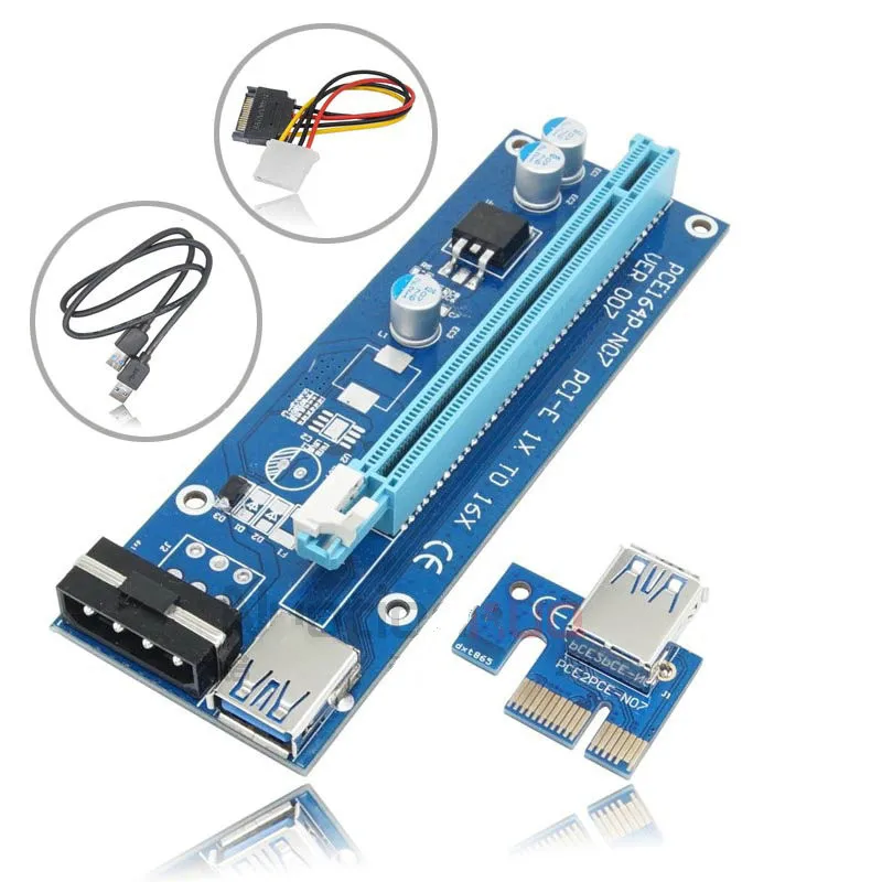 USB 3.0 PCI E Экспресс Райзер карта 1x до 16x кабель передачи данных 60 см SATA 15 контактный