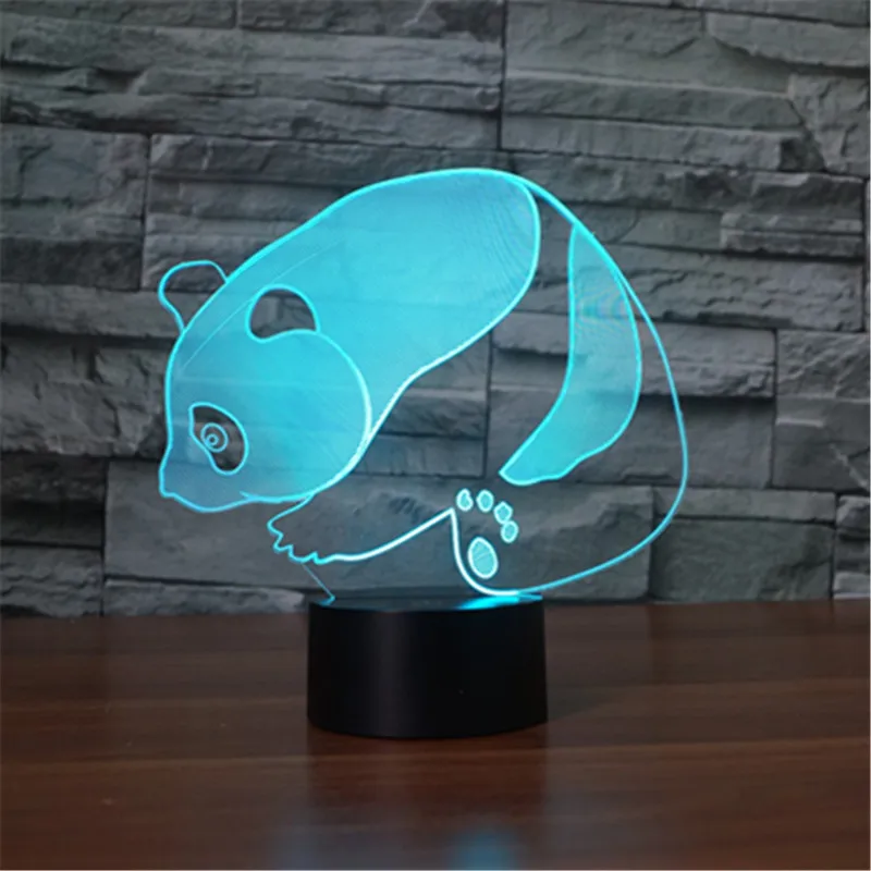 

2018 New foreign trade panda seven color lamp USB touch 3D lamp LED visual lamp cross border explosion products Christmas gift
