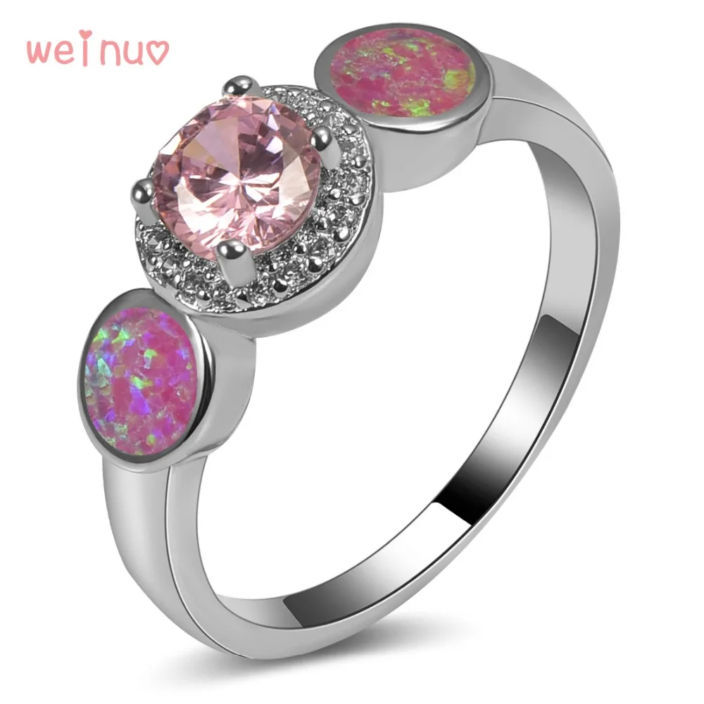 Женское кольцо из серебра 925 пробы с розовым огненным опалом|ring size|ring size 5ring |