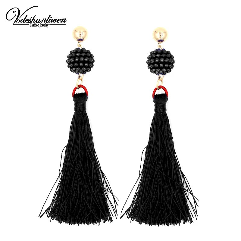 Женские серьги с длинной бахромой Vodeshanliwen винтажные серьги-подвески кисточками