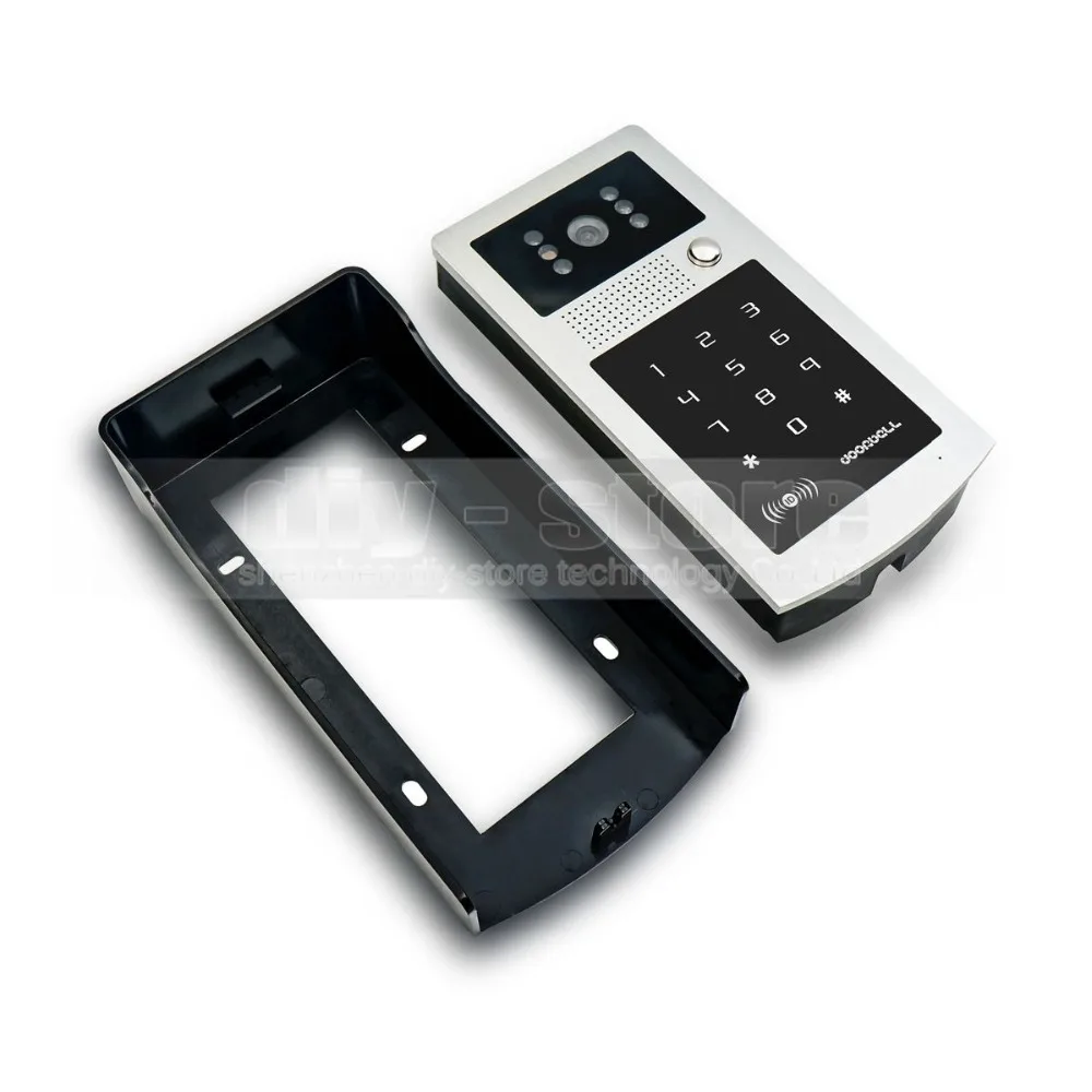 DIYSECUR 7 inch Touch Button Video Door Phone Intercom Doorbell IR Night Vision HD 300000 Pixels RFID Keypad Camera 2V4