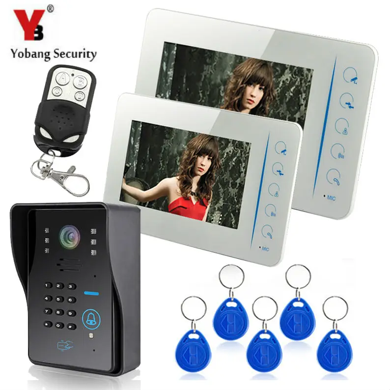 YobangSecurity 7 &quotдюймовый проводной цветной видеодомофон дверной звонок Домофон