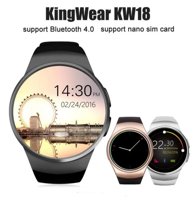 KW18 Bluetooth Smartwatch телефон 1 3 &quotсенсорный экран Поддержка SIM TF карта браслет