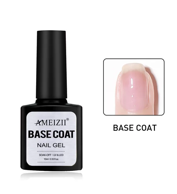 Base coat AMEIZII, Гель-лак для ногтей, замачиваемый, УФ светодиодный, для дизайна ногтей, для маникюра, верхнее Базовое покрытие, Полупостоянный Праймер, Гель-лак для ногтей - Цвет: Base coat