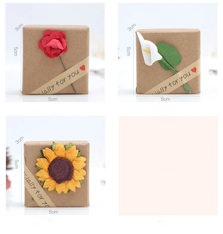 Ювелирные изделия Коробки для Кольца Серьги Роза подсолнечника красивый подарок Коробки 5 см Диаметр упаковки