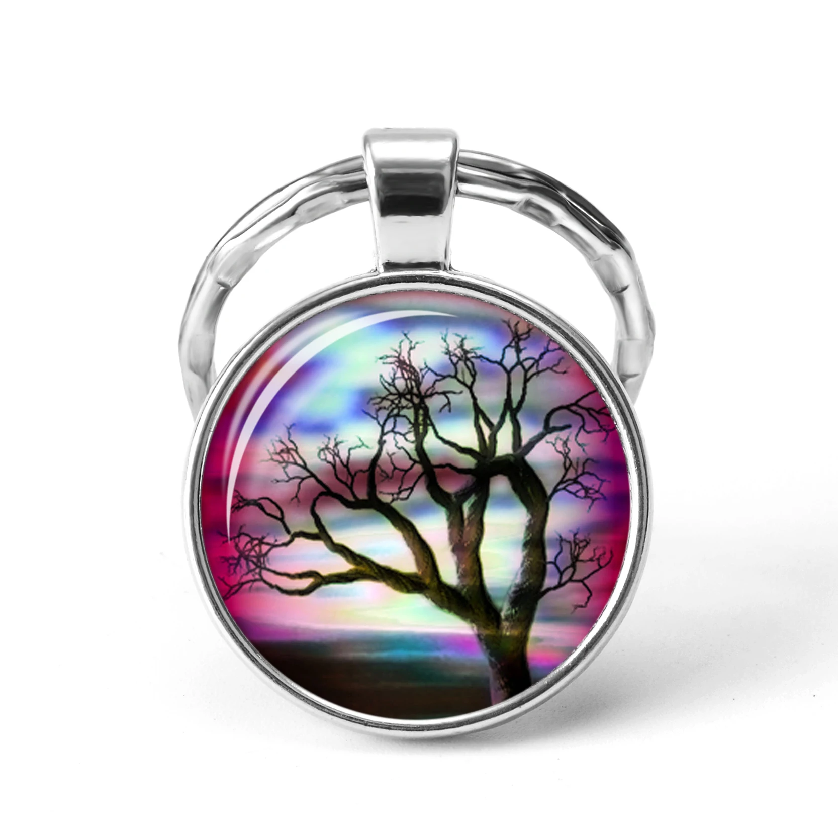 Брелок в виде дерева жизни ручной работы стеклянный купольный брелок стиле