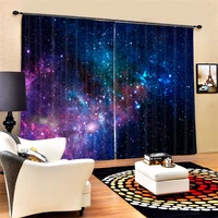luxury blackout 3d window curtains for living room office bedroom drapes cortinas rideaux customized size the galaxy pillowcase