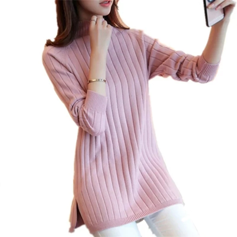 2018 Новый брендовый женский осенне-зимний вязаный свитер с длинным рукавом