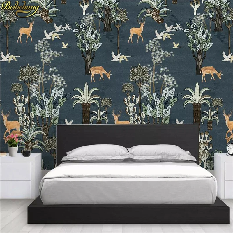 Beibehang пользовательские фотообои с изображением лося и дерева для украшения