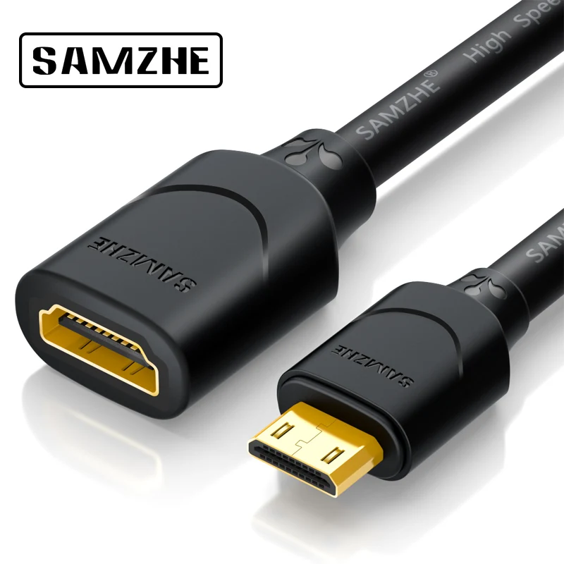 SAMZHE 1080P MiniHDMI HDMI совместимый разъем Мама папа 0 3 м для компьютера расширение