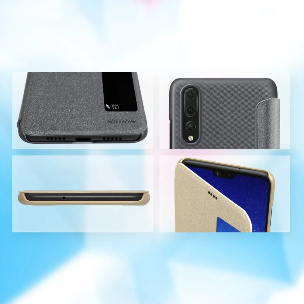 For Huawei P30 Pro cases Nillkin Sparkle PU Flip leather case cover lite nova 4e P20 Mobile Protective |