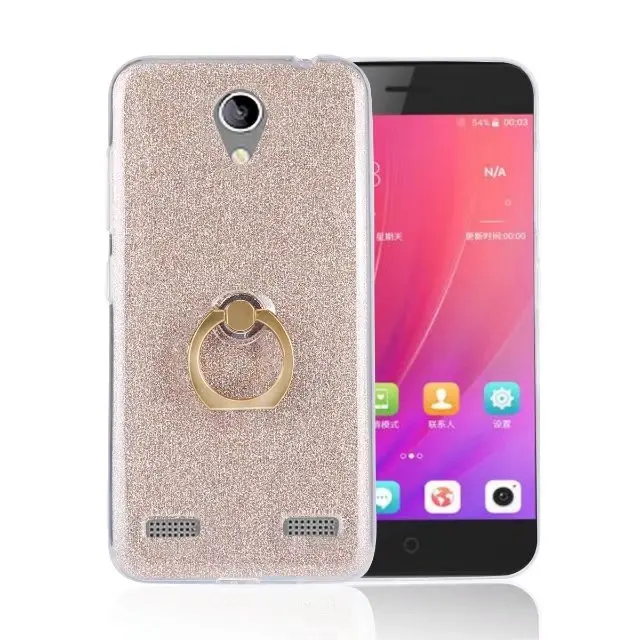 For ZTE A520 Case Flash powder 3D Relief Silicone Soft A521 A602 cases TPU With Ring Phone Bag |
