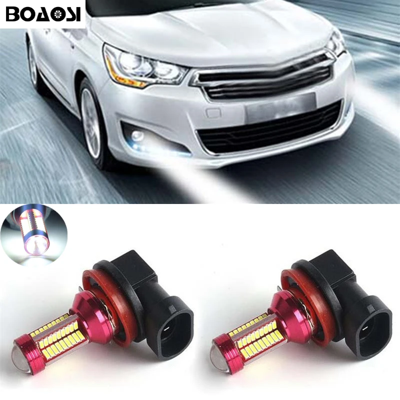 Сменные светодиодные лампы BOAOSI 2x H11 H8 LED 4014SMD Canbus противотуманные фары для citroen c2 c4