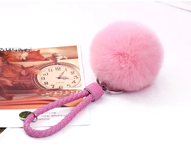 Модный брелок HC 8 см из натурального кроличьего меха|fluffy keychain|key chain ringbag keychain |