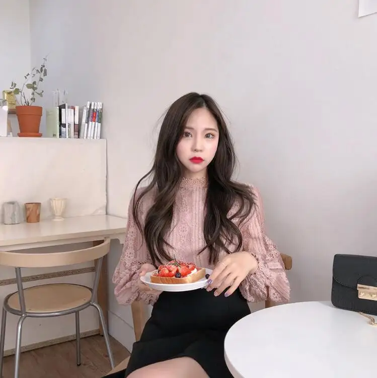 Новые женские блузки топы модная кружевная блузка с цветочным узором Женская