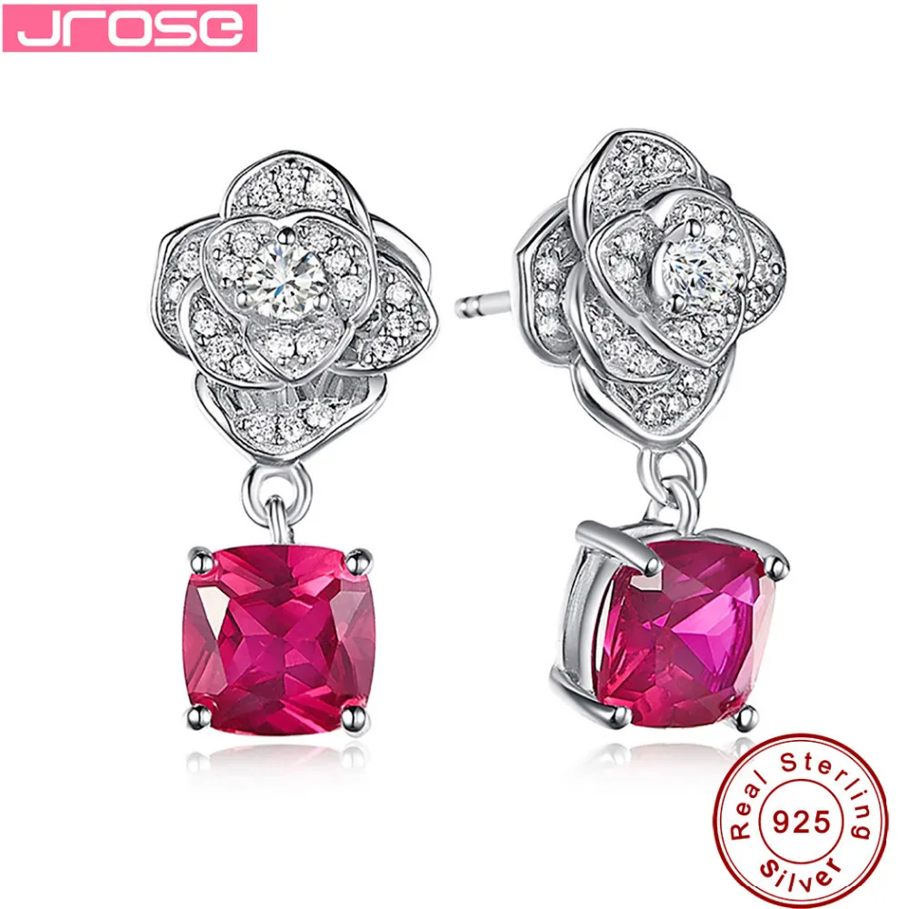 Женские винтажные серьги Jrose 7*7 мм с цветком 3 карата и фианитом из 100%