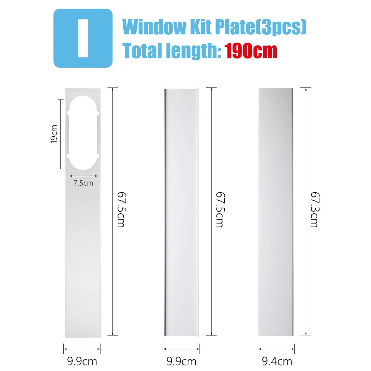 3 Window Plate 190cm Портативный кондиционер аксессуары оконная плита двери/окна уплотнение ткань адаптер выхлопной трубы шланга кондиционер запчасти - Цвет: 3 Window Plate 190cm