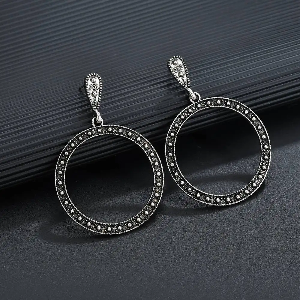 Простой Винтажный стиль металлические панк большие круглые сексуальные модные