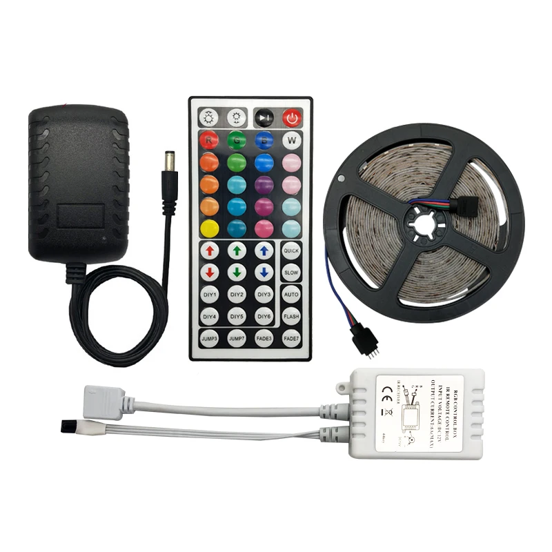 Светодиодный контроллер с 44 клавишами, светодиодный ИК-контроллер rgb, светодиодный контроллер с ИК-пультом дистанционного управления, 12 В постоянного тока, 5 м, RGB SMD 2835, светодиодная лента