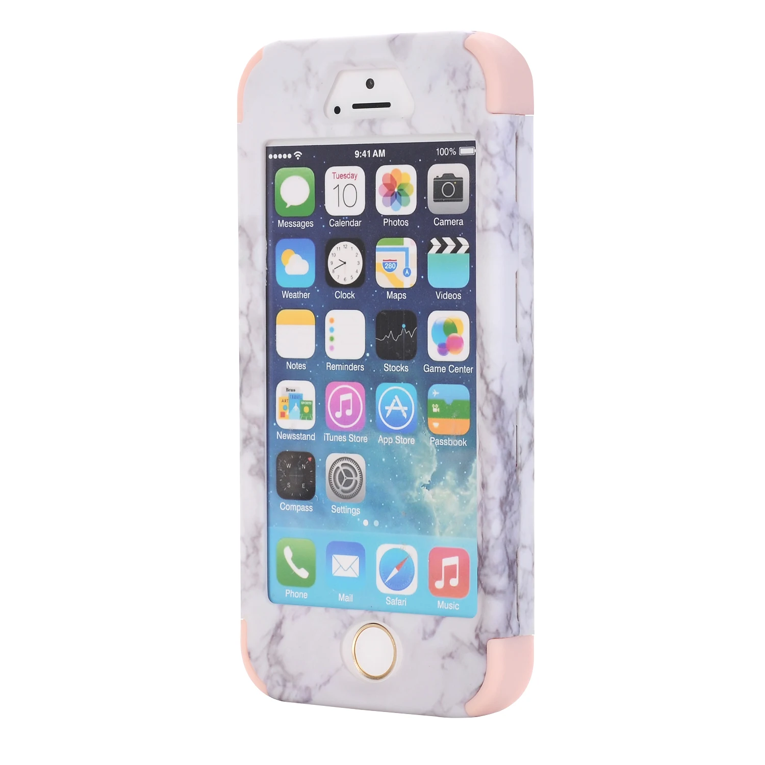 Чехлы для iPhone 5 5S SE популярный мраморный дизайн Жесткий ПК + Мягкий силиконовый