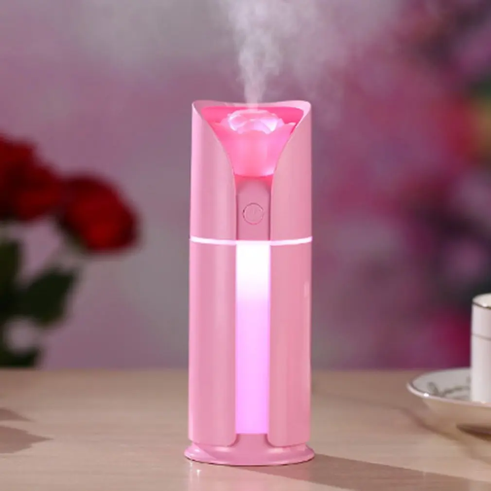 Мини USB Ультразвуковой увлажнитель воздуха в форме розы Арома эфирное масло