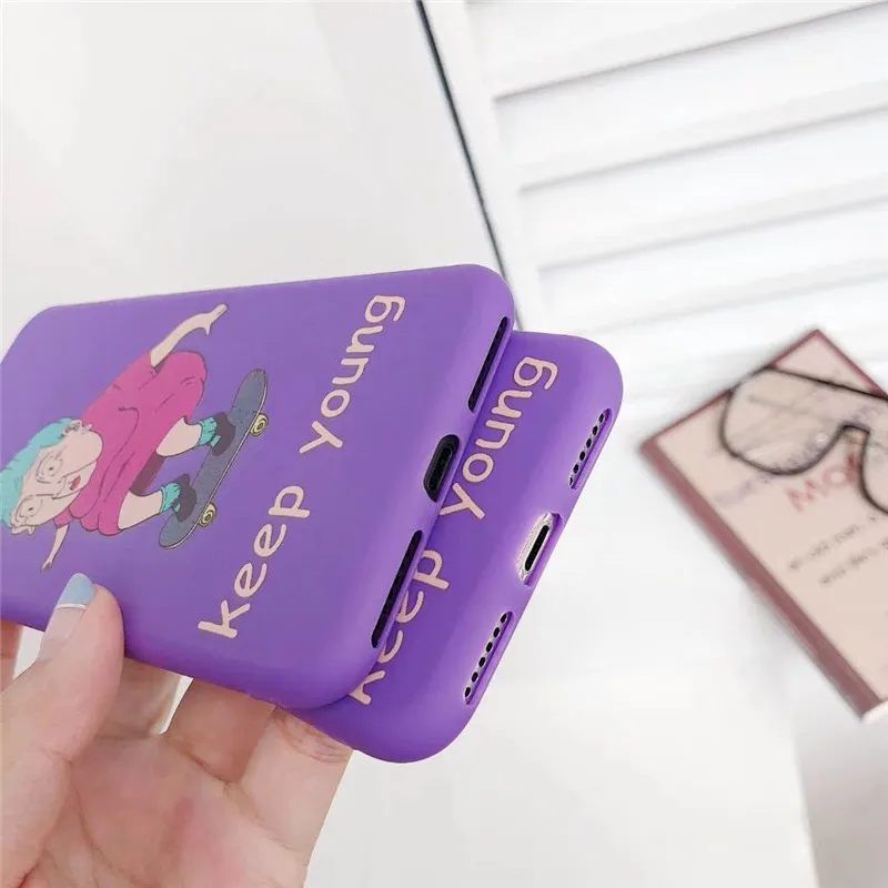 GYKZ Чехлы для скейтборда пожилых девушек чехол iPhone XS MAX XR X 7 8 6 6s Plus Мягкий телефона