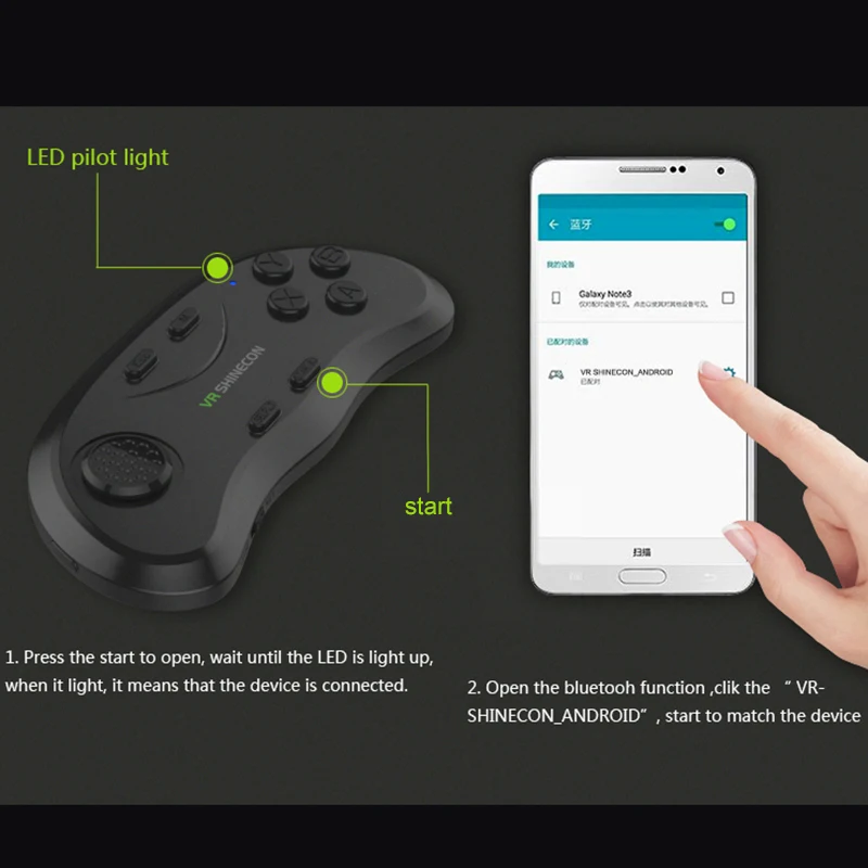 VR Controller Gamepad for IOS Android PC TV Bluetooth Wireless Games Remote Joystick Selfie Music Universal | Электроника