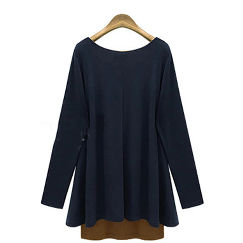 Женская футболка с длинным рукавом Повседневная в Европейском стиле Большие