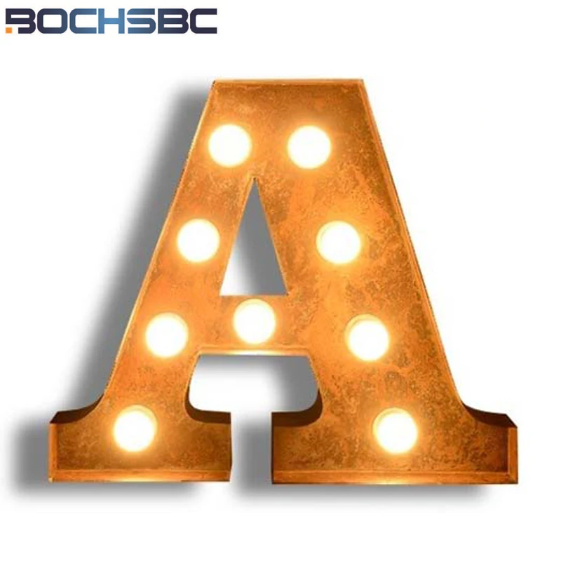 BOCHSBC металлический светильник с буквой A винтажный Лофт промышленный логотип
