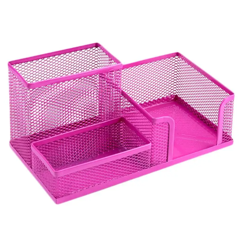 Pink Многофункциональный настольный органайзер черная металлическая сетка для стола стильный офисный держатель для карандашей и ручек контейнер подставка элегантный контейнер для хранения - Цвет: Pink