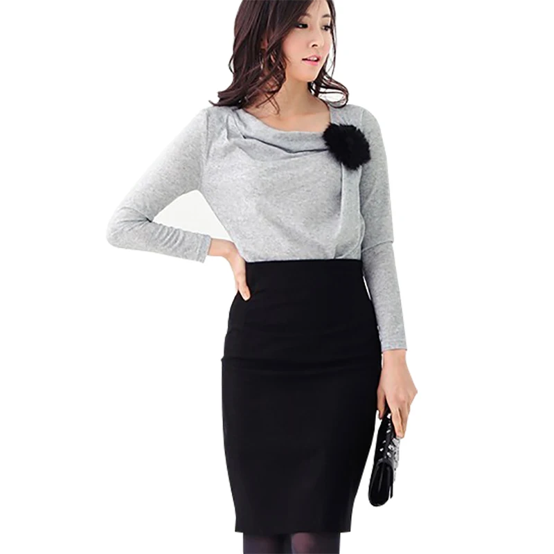 

Новая модная женская шерстяная формальная юбка-карандаш из органической кожи