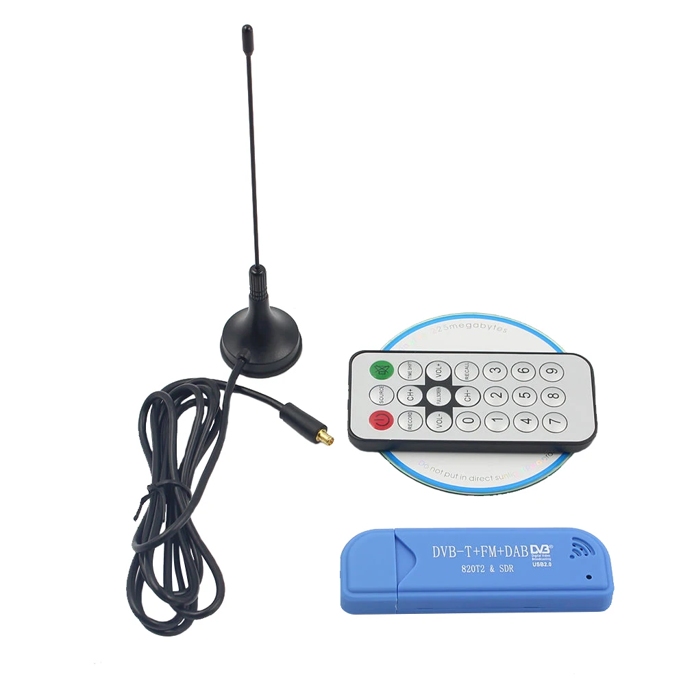 USB 2 0 цифровой DVB-T SDR + DAB FM HD ТВ тюнер приемник RTL2832U R820T2 | Электроника