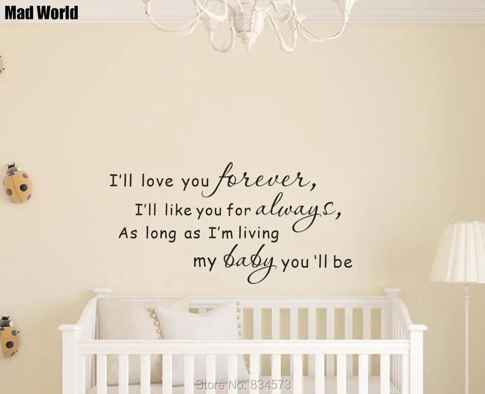 Mad World I Will LOVE YOU FOREVER My BABY You Be настенные художественные наклейки домашнее украшение