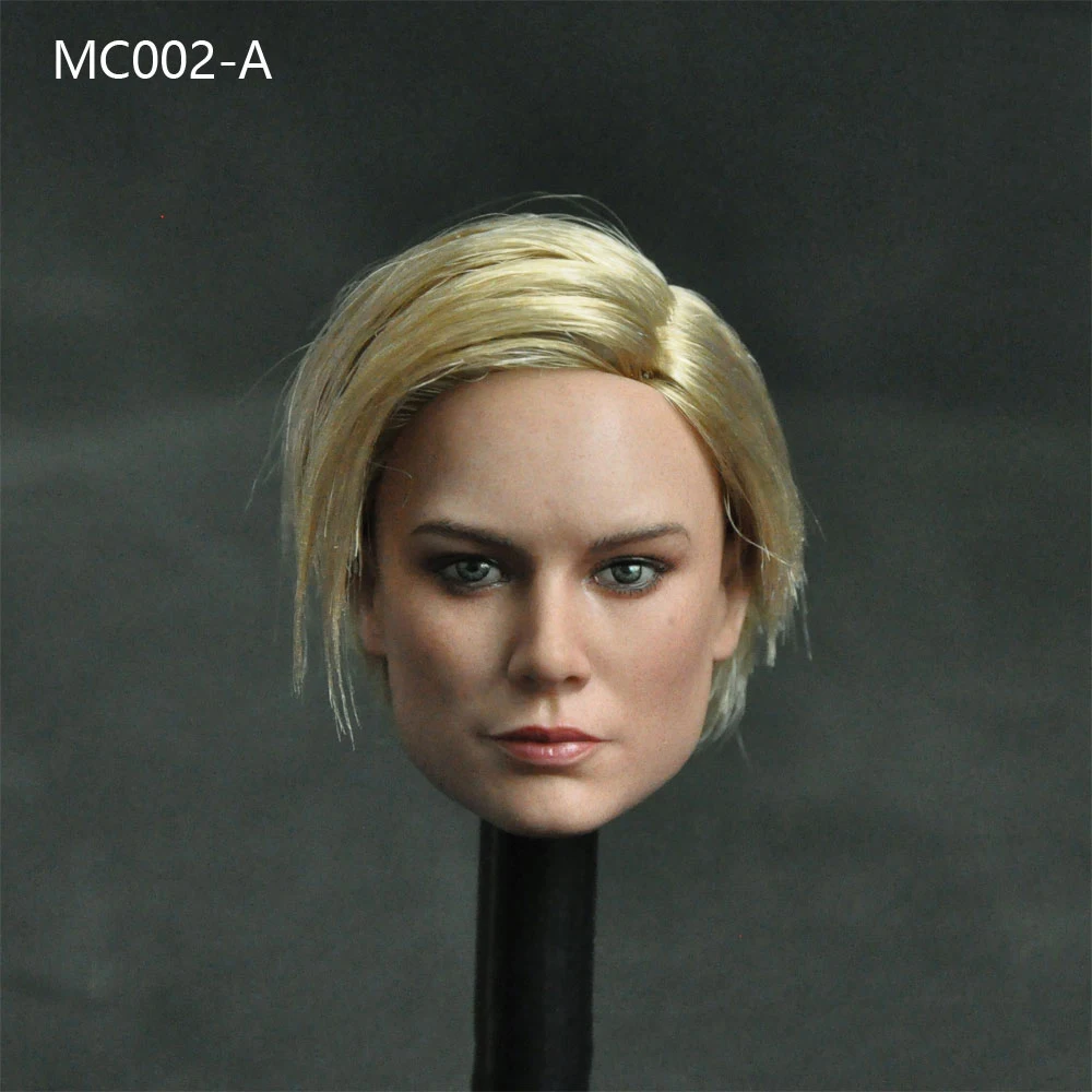 В наличии 3 вида стилей 1/6 MC002 Brie Larson женская голова лепка с длинными волосами для 12