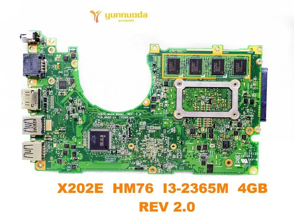 Оригинальная материнская плата для ноутбука ASUS X202E HM76 I3 2365M 4 Гб REV 2 0