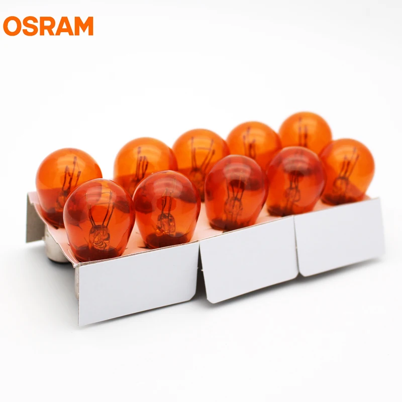 10 шт. OSRAM 7528 7528Y P21/5 Вт PY21/5 S25 BAY15d 12 В Оригинал две нити галогенные лампы автомобилей