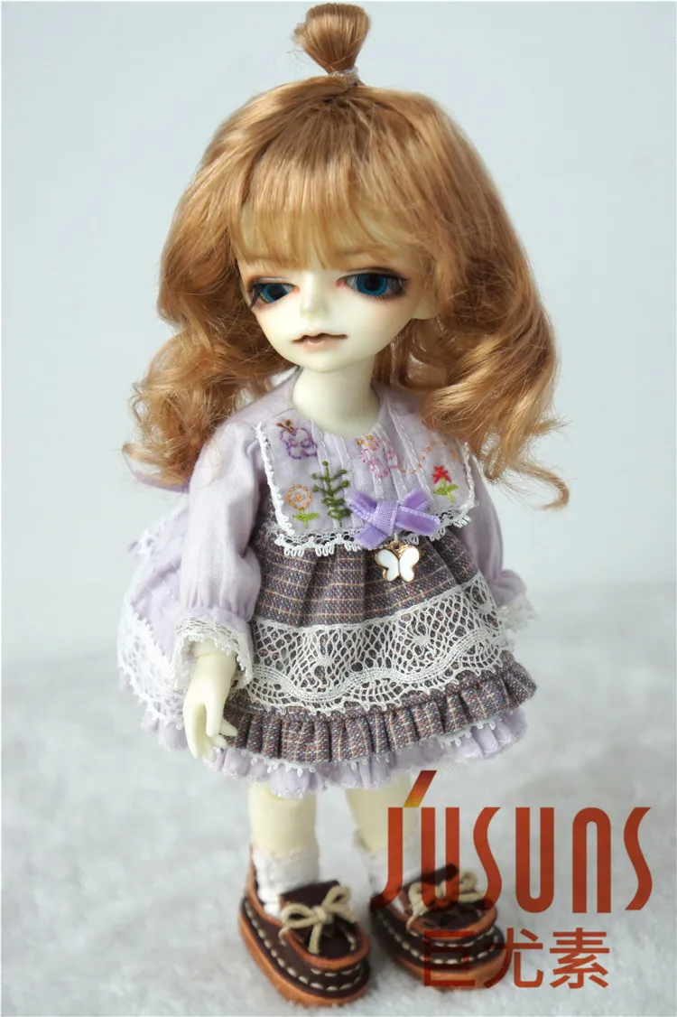 4-5inch Goldenblond JD375 1/12 1/8 1/6 милый стиль волна синтетический мохеровый парик для куклы size4-5inch 5-6 дюймов 6-7 дюймов Высокое качество Аксессуары для кукол - Цвет: 4-5inch Goldenblond