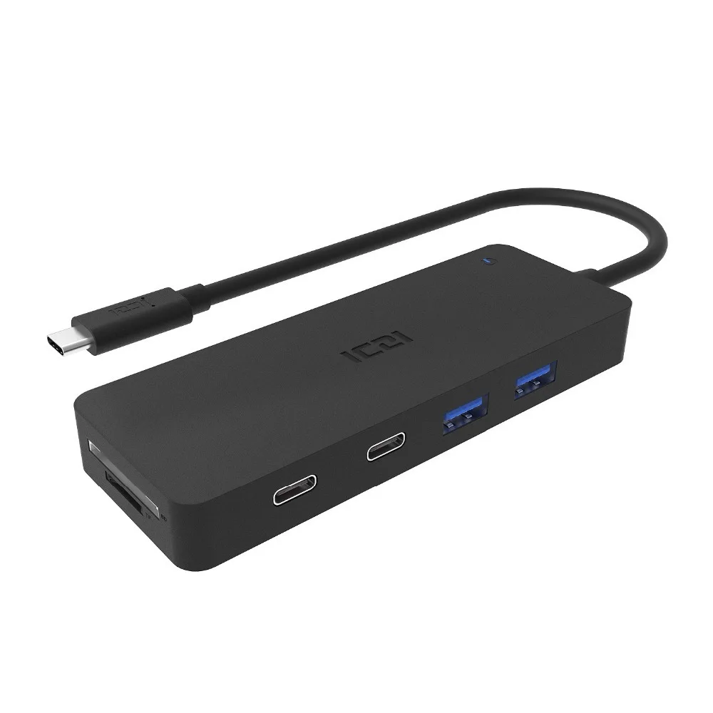 ICZI 8 в 1 USB C концентратор type C до 4* USB 3,0+ SD/TF кард-ридер+ 2* USB C порт для передачи данных с блоком питания для ноутбука Macbook Pro