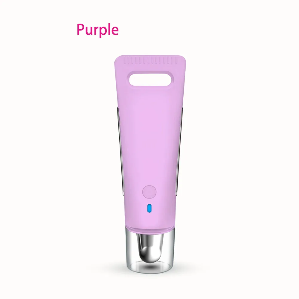 purple Красота мини устройство для массажа глаз Ручка Электрический массажер для глаз лица вибрационное устройство для удаления темных кругов палка против старения и морщин - Цвет: purple