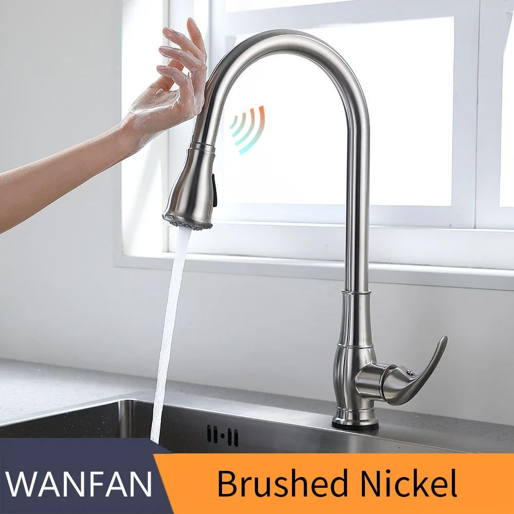 Brush Nickel Кухонные смесители torneira para cozinha de parede кран для кухонный фильтр для воды кран Три способа раковина кухонный смеситель KH1022SN - Цвет: Brush Nickel