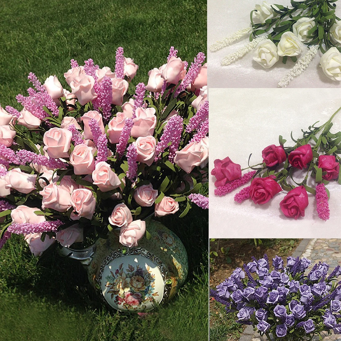 Свадебные свадебные 9 головок Лаванда Роза искусственные пионы шелковые цветы