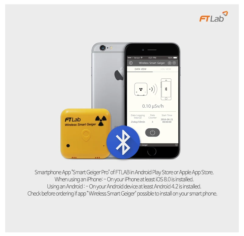 Беспроводной bluetooth smart Geiger дозиметр детктор радиационный дозиметр гамма рентгеновский